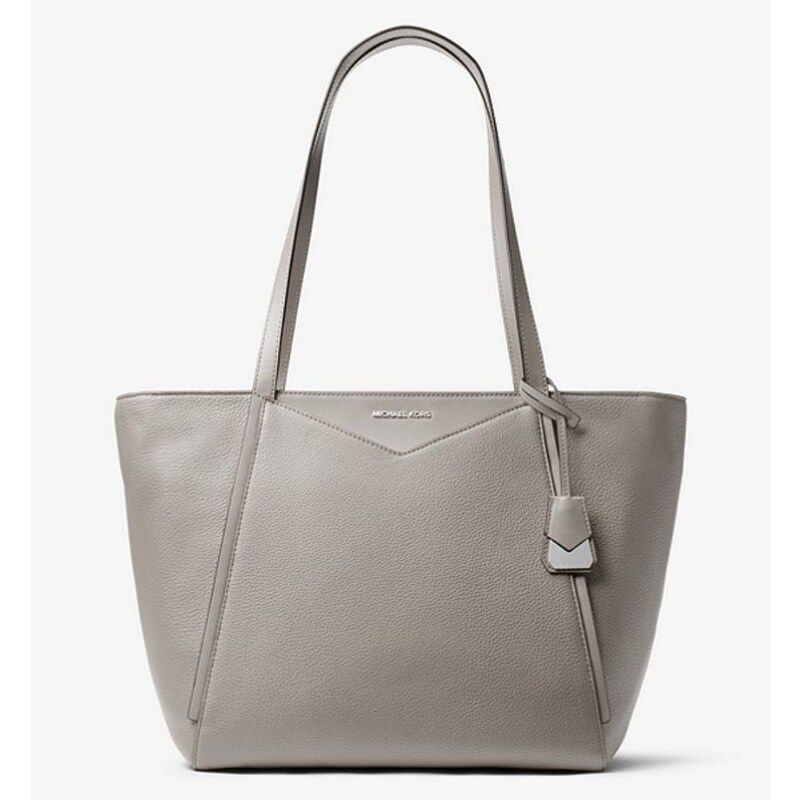 MICHAEL KORS WHITNEY Large Leather Tote Bag Pearl Grey 30S8SN1T3L