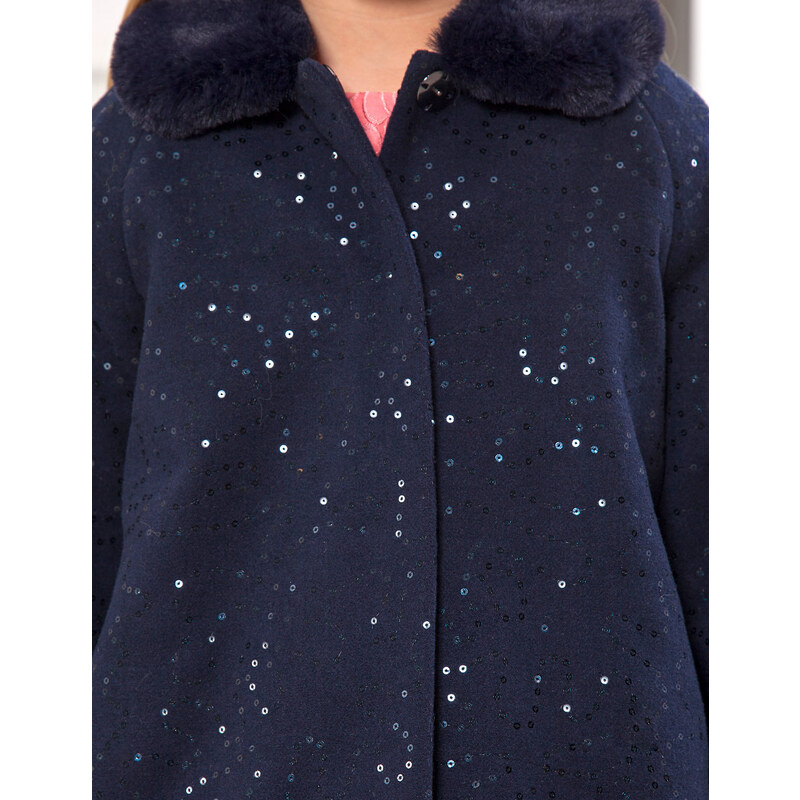 Dívčí luxusní zimní kabát Abel&Lula tmavě modrý s flitry