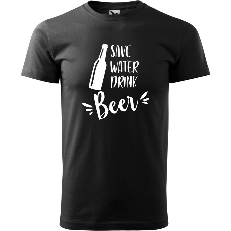 Fenomeno Pánské tričko Save water drink beer - černé