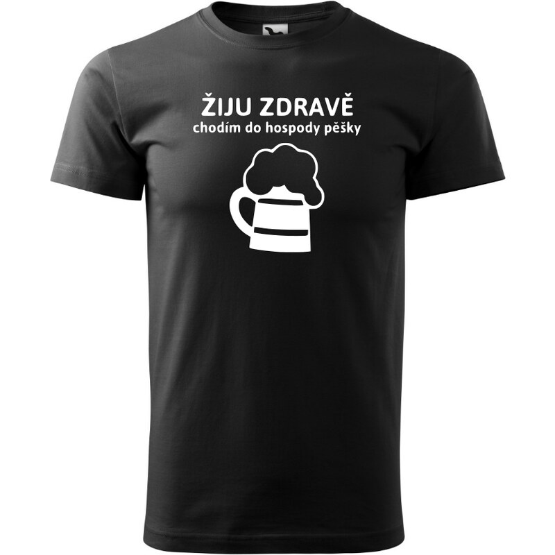 Fenomeno Pánské tričko Žiju zdravě - černé