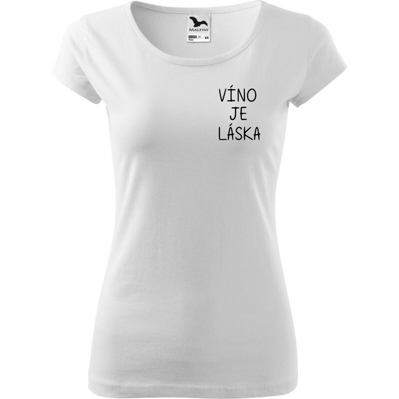 Fenomeno Dámské tričko Víno je láska - bílé 57425927