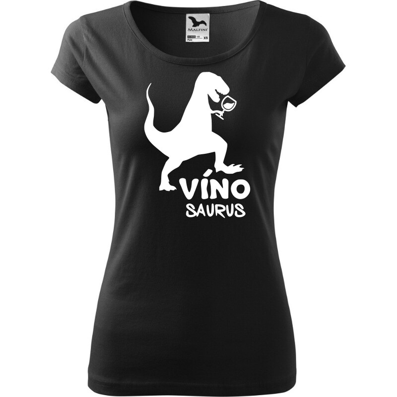Fenomeno Dámské tričko Vínosaurus - černé 57425932