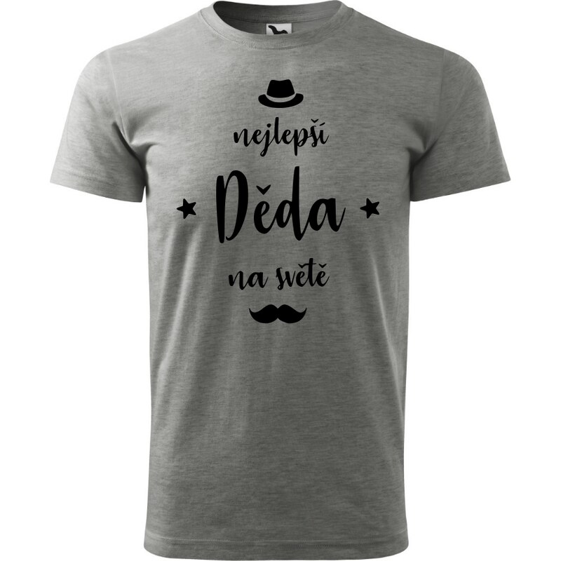 Fenomeno Pánské tričko Nejlepší děda gentleman - šedé