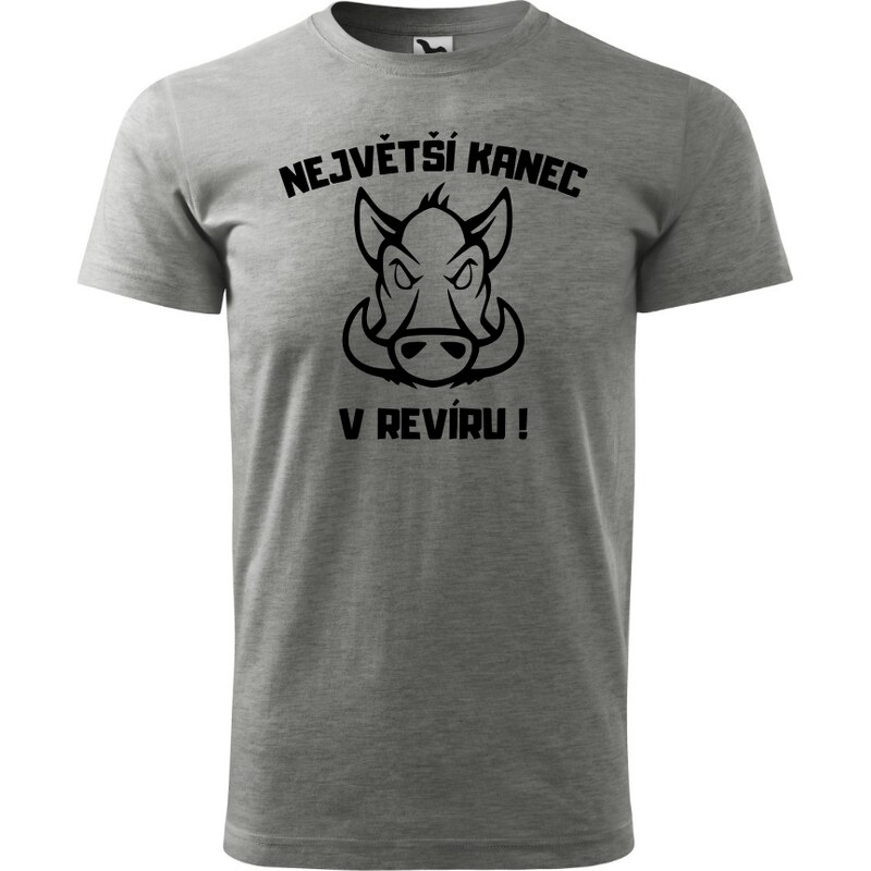 Fenomeno Pánské tričko Největší kanec v revíru - šedé