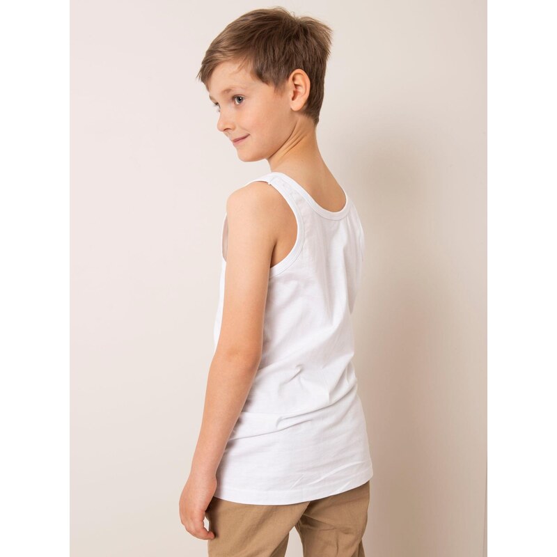 Fashionhunters Bílý top pro chlapce