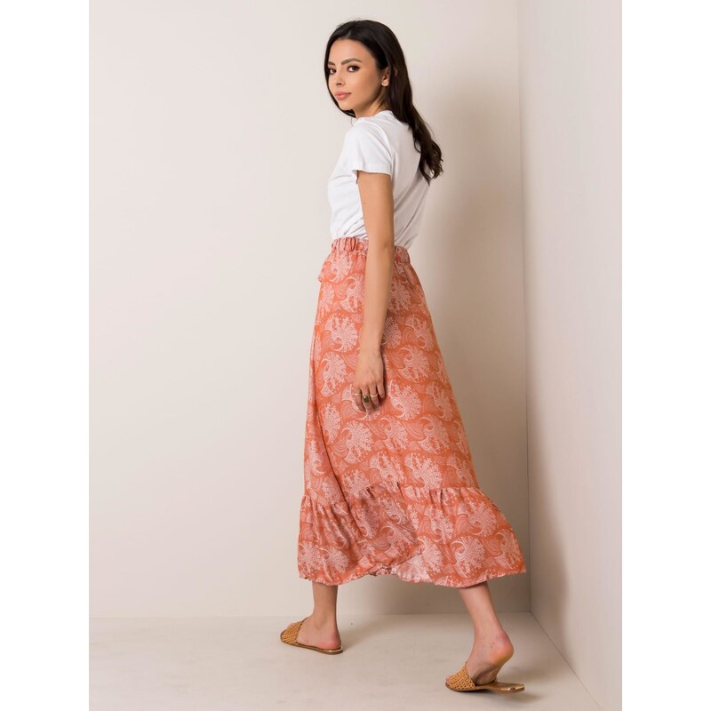 Fashionhunters Brick Saffron RUE PARIS skirt