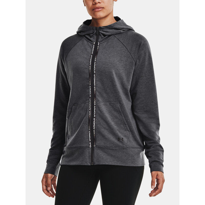 Under Armour MMikina Rival Terry Taped FZ Hoodie-GRY - Dámské