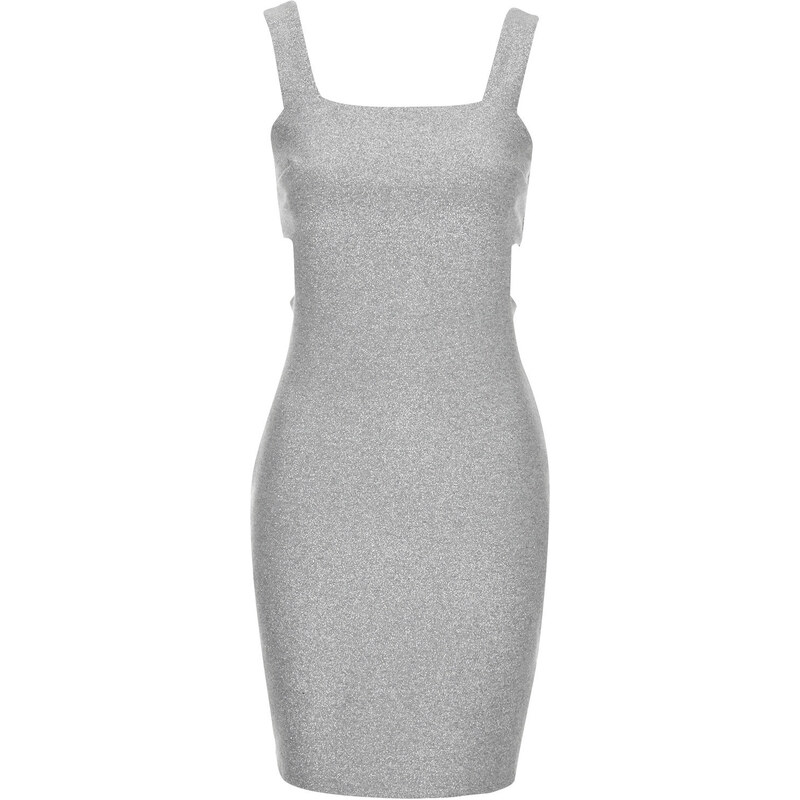 Topshop **Online Exclusive Lurex Cut-Out Bodycon Dress