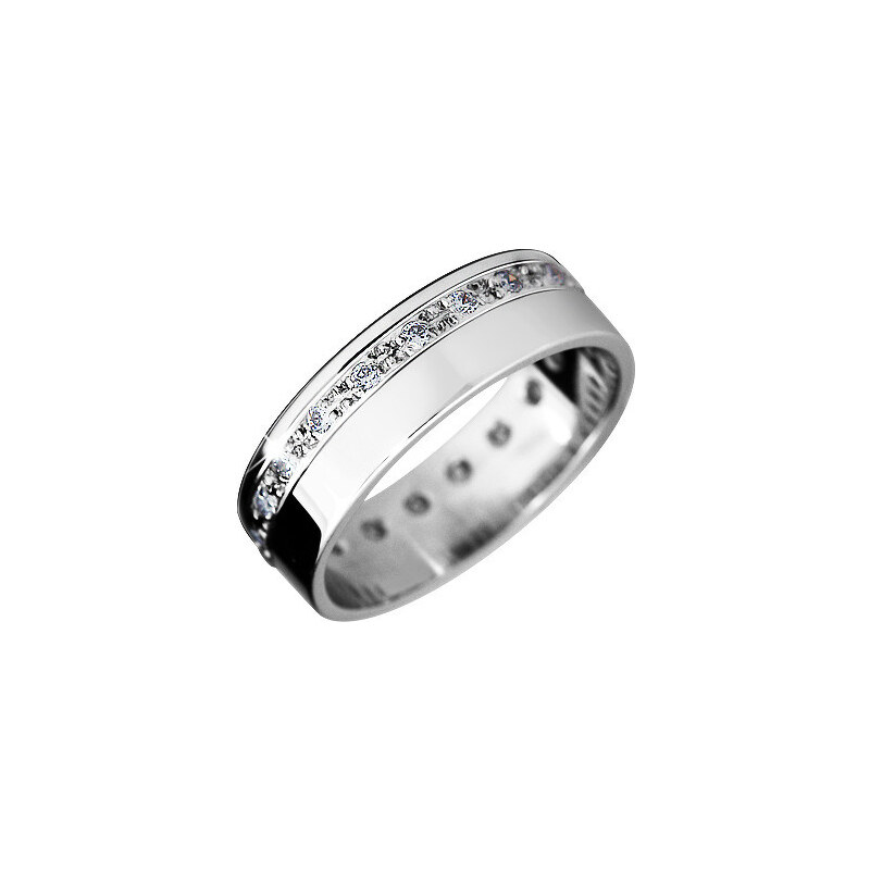Brilio Snubní prsten z bílého zlata se zirkony 222 001 00316 97 48 mm