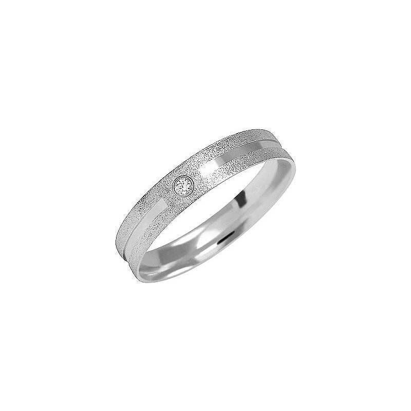 Brilio Snubní prsten z bílého zlata s diamantem 222 001 00328 17 48 mm