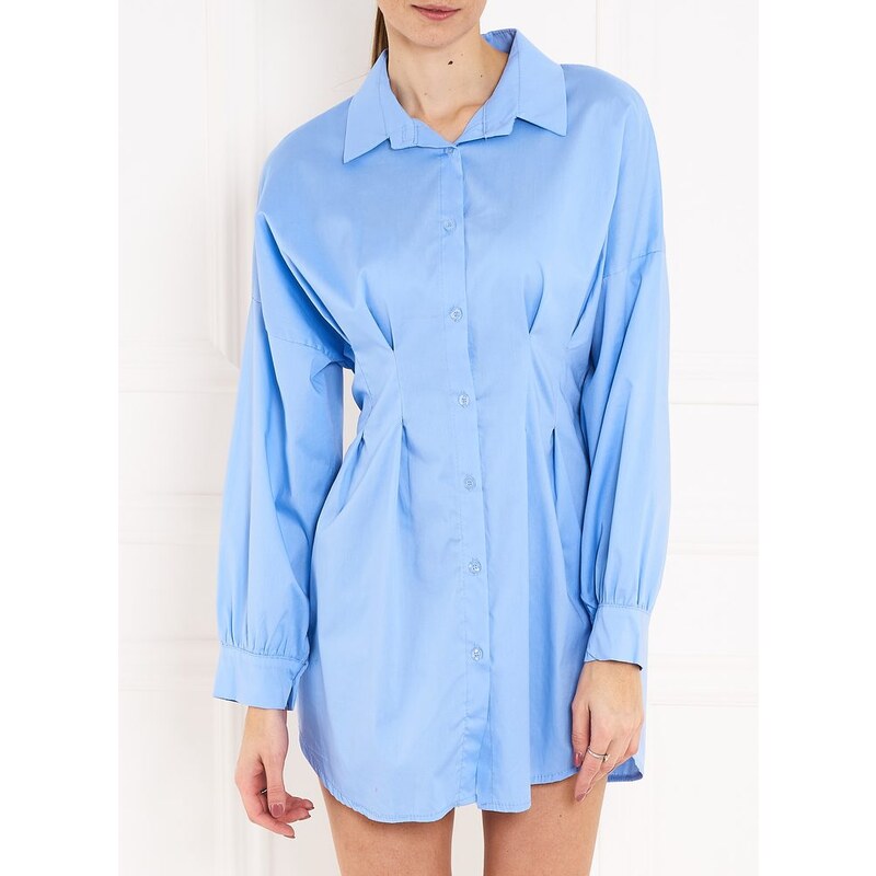 CIUSA SEMPLICE Košilové šaty s dlouhým rukávem - světle modrá