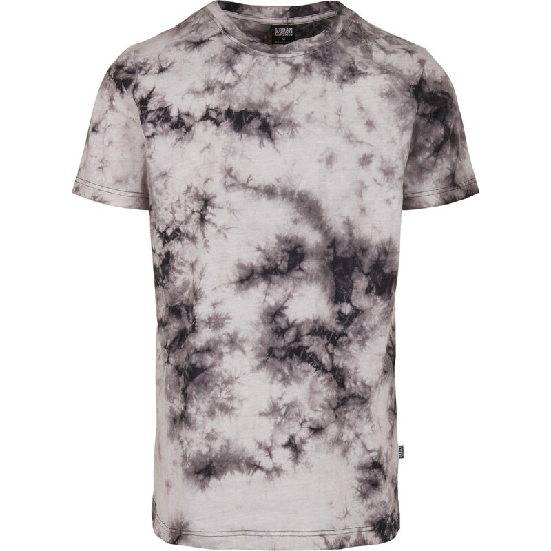 Urban Classics Tričko 'Black Tie Dye' černá / přírodní bílá