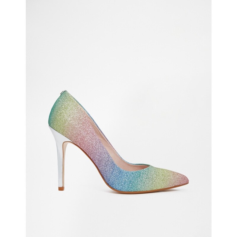 Faith Frost Rainbow Glitter Heeled Court Shoes - Multi