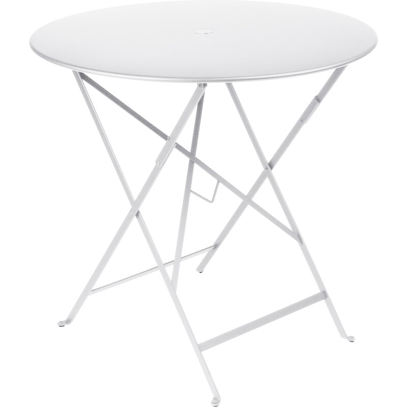 Bílý kovový skládací stůl Fermob Bistro Ø 77 cm