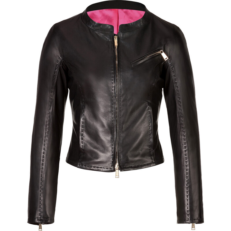 Dsquared2 Fitted Leather Jacket