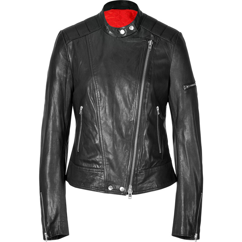 Closed Red Hook Leather Motorcycle Jacket