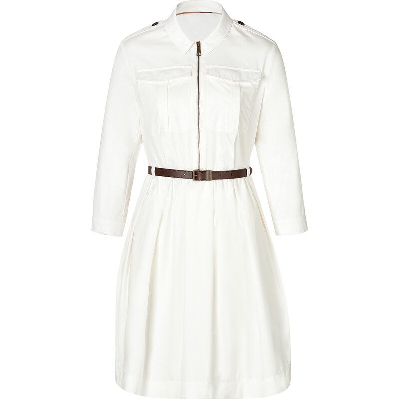 Burberry Brit Military Cotton Shirt Dress in White