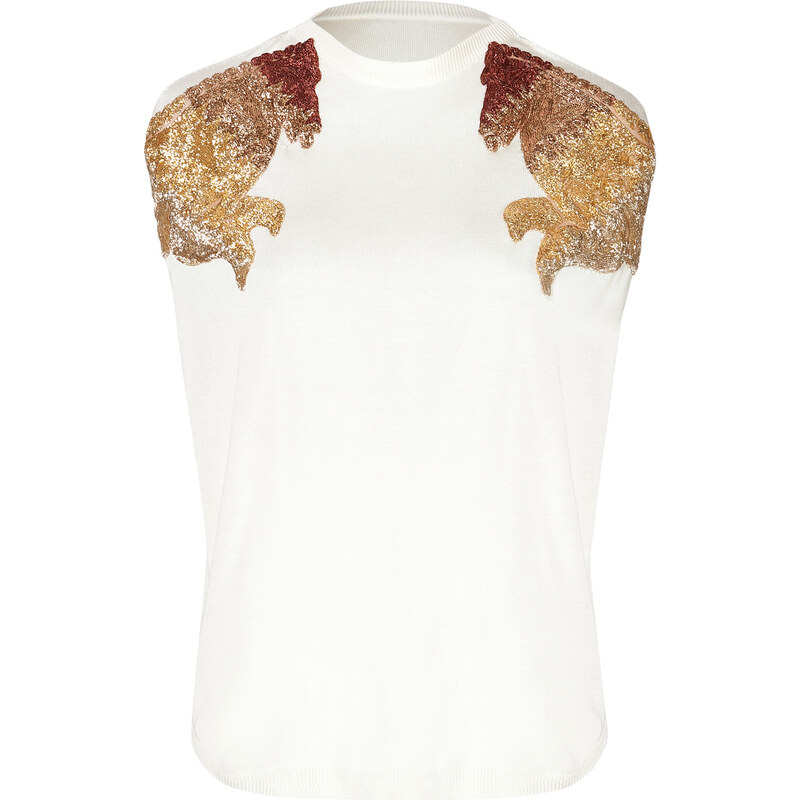 Vionnet Silk Knit Shell with Bead Embellishment