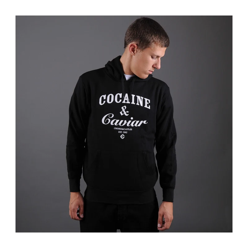 Crooks & Castles Cocaine & Caviar Hooded Pullover černá - GLAMI.cz