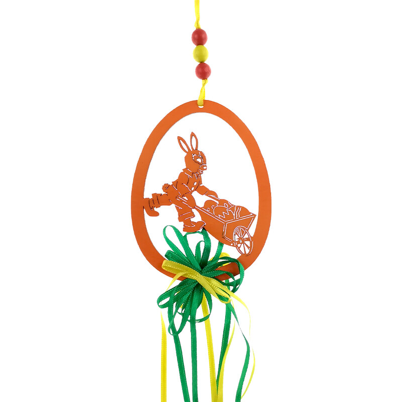 AMADEA Dřevěný velikonoční závěs - zajíček, délka 50 cm