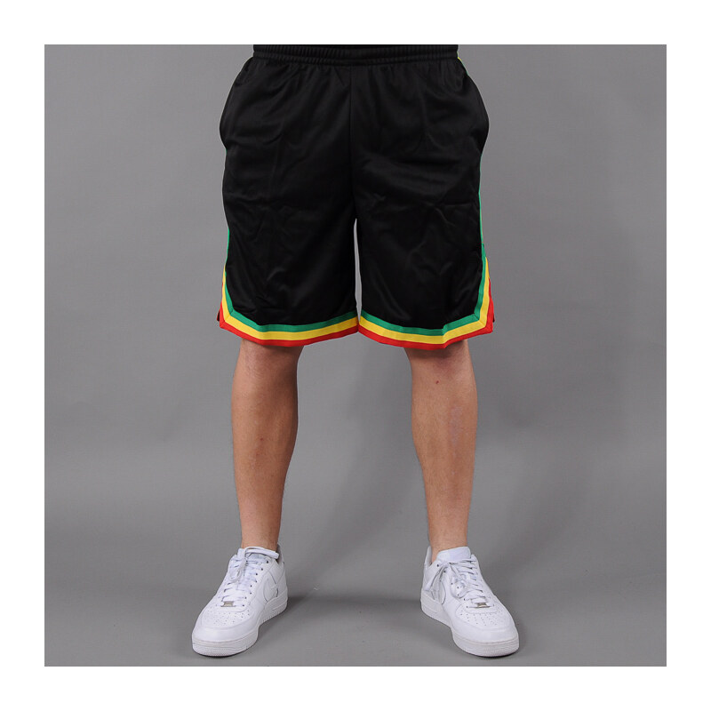 Urban Classics Stripes Mesh Shorts černé / rasta