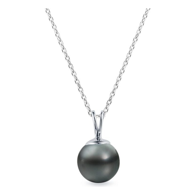Stříbrný náhrdelník s jednou tahitskou perlou KLENOTA k0059019