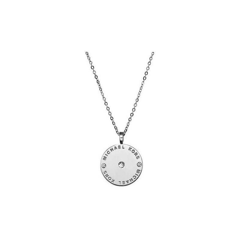 Stříbrný náhrdelník Michael Kors logo disc MKJ2655