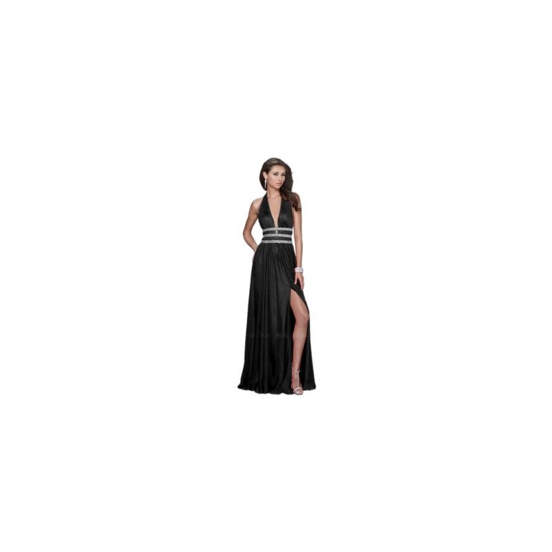 luxusní dlouhé černé plesové šaty Veronica S
