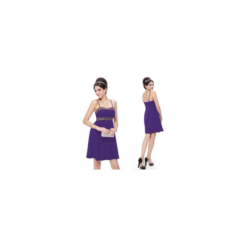 krátké fialové společenské šaty Heather XL a XXL XL-XXL