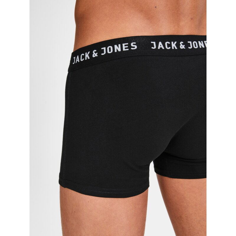 JACK & JONES Boxerky 'Huey' černá / bílá