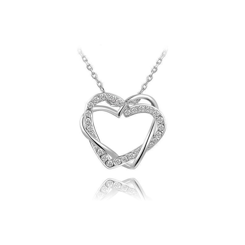 Roxi Romantický náhrdelník s přívěskem ve tvaru hladkého a třpytivého srdce