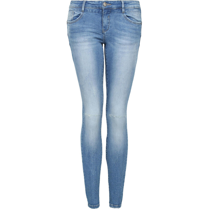 Tally Weijl Mid Blue Push Up Jeans with Ripped Knee