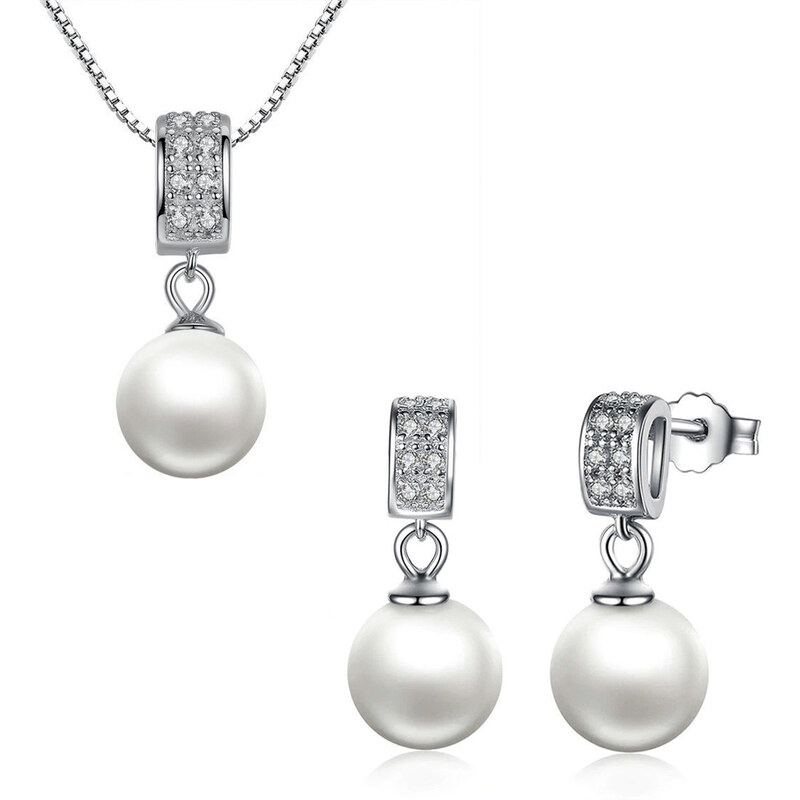 P&J Jewellery Stříbrná sada šperků Perla krásy SSS3