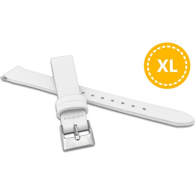 MINET XL Prodloužený bílý řemínek z luxusní kůže Top Grain - 12