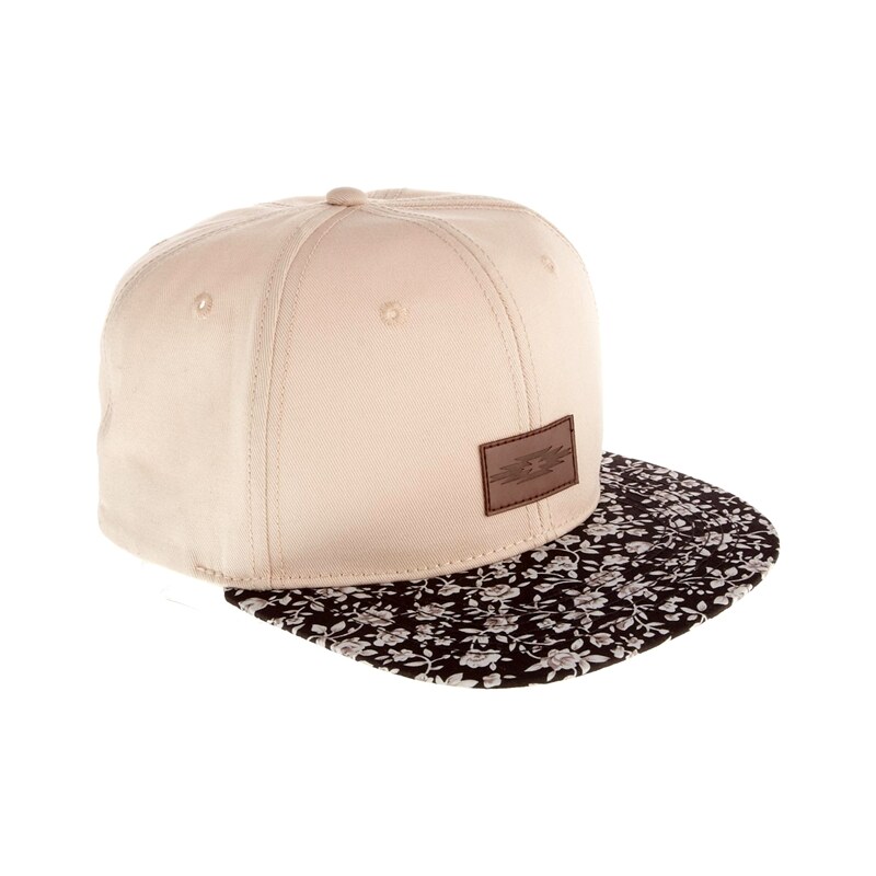 ASOS Snapback Cap with Floral Peak - White