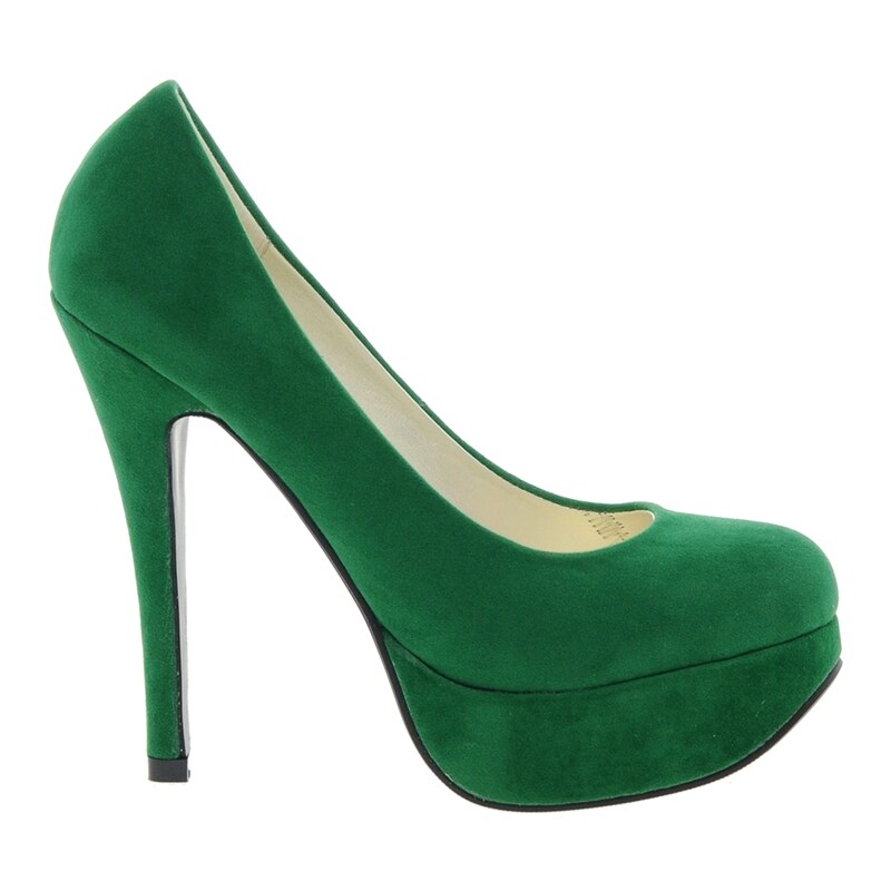 Sugarfree Shoes Sugarfree Bowie Green Suedette Heeled Shoe