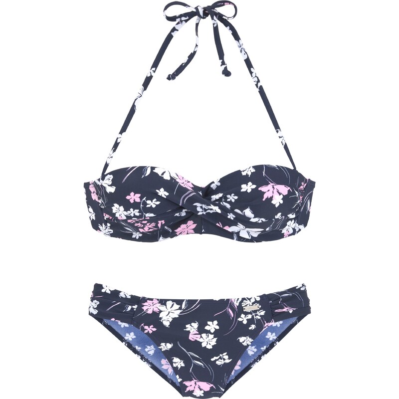 LASCANA Bikiny námořnická modř / světle růžová / bílá