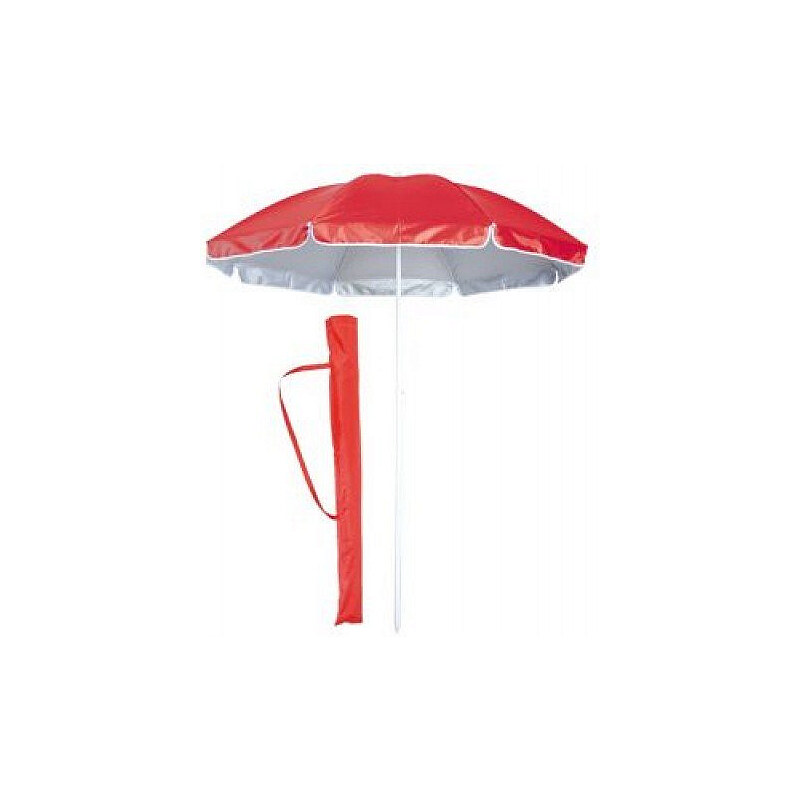 Ráj Deštníků Plážový slunečník s UV ochranou IBIZA červený + přenosná taška