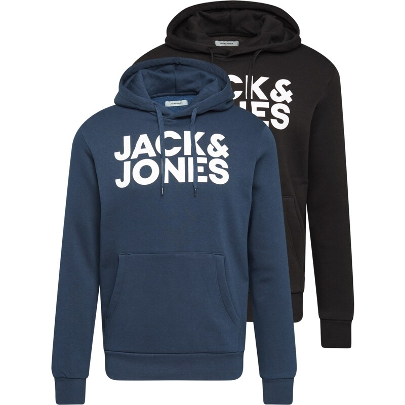 JACK & JONES Mikina JJECorp námořnická modř / černá / bílá
