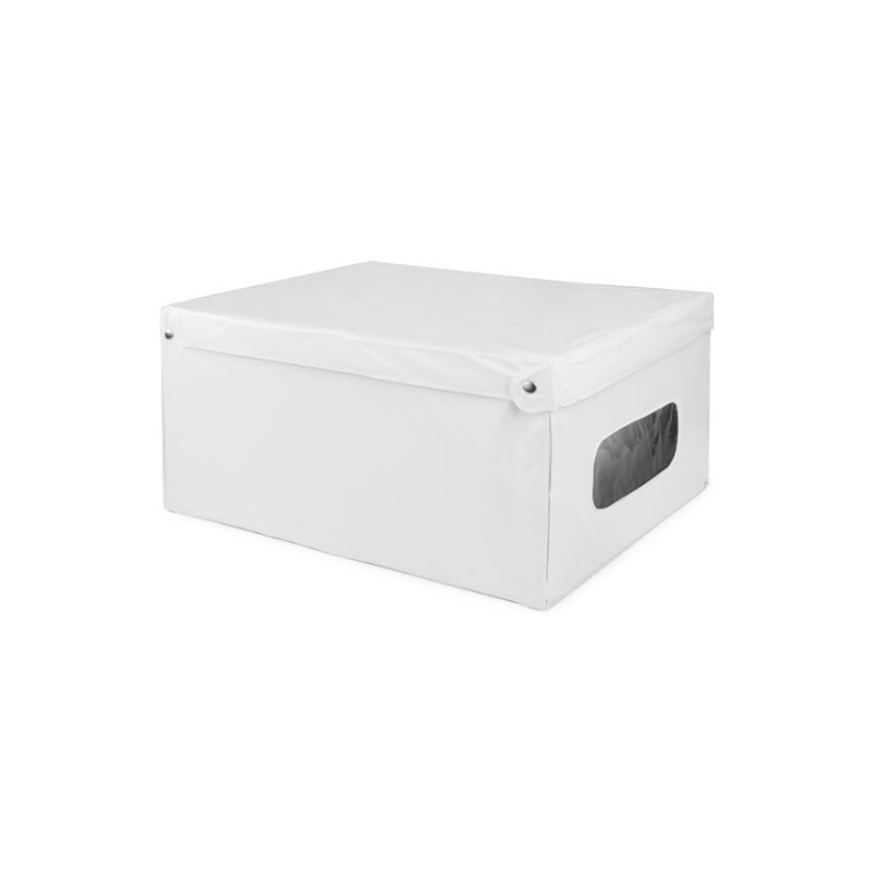 Skládací úložná krabice s víkem Compactor SMART 4, bílá PVC - 50 x 40 x 25 cm