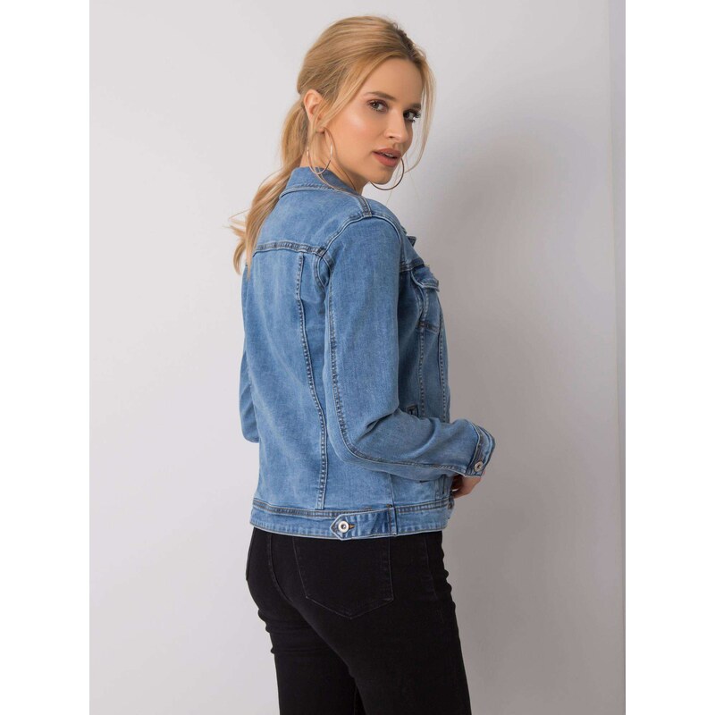 Denim Innovative Desing MODRÁ DÁMSKÁ DŽÍNOVÁ BUNDA -BLUE Denim vzor