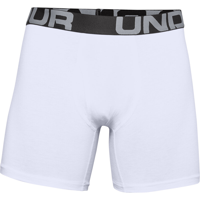 Boxerky Under Armour Charged Cotton 6In 3 Pack White/ White