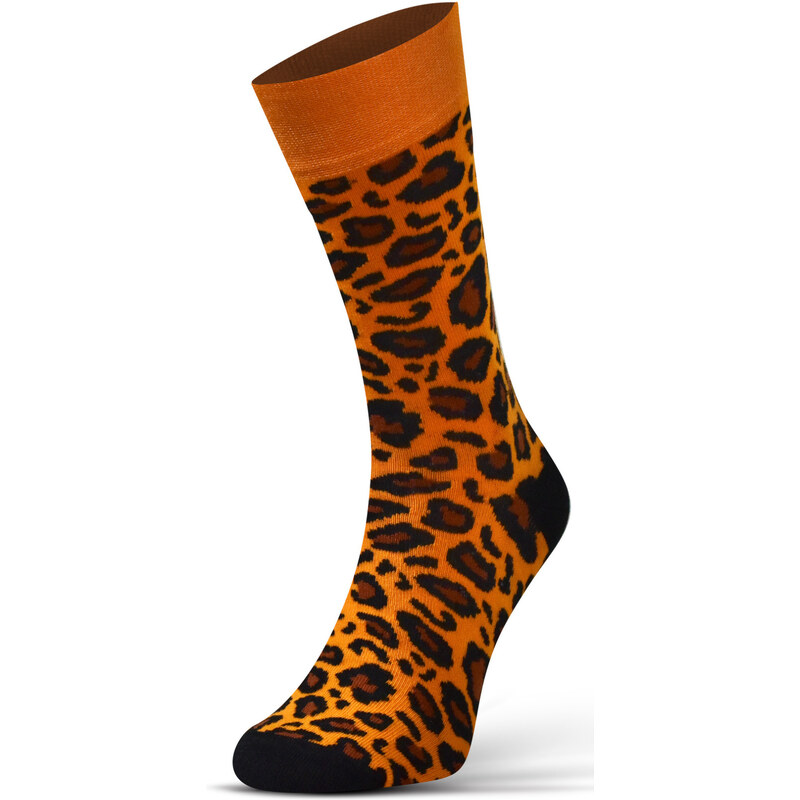 SESTO SENSO Ponožky FINEST Leopard oranž.