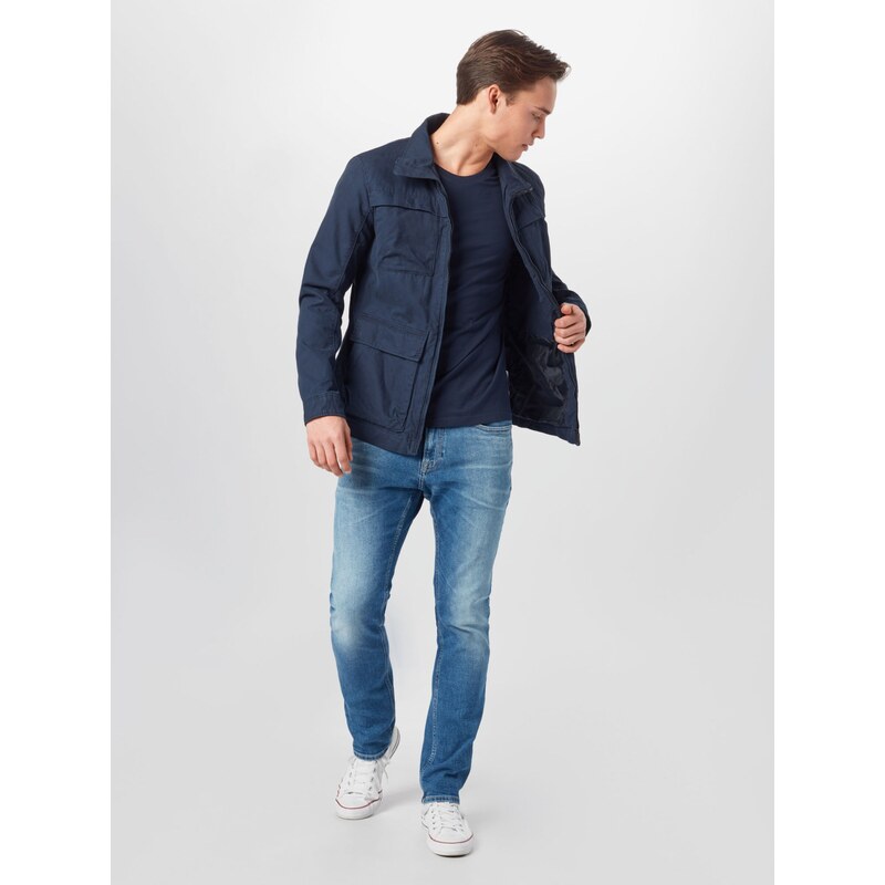 JACK & JONES Tričko noční modrá / černá / bílá