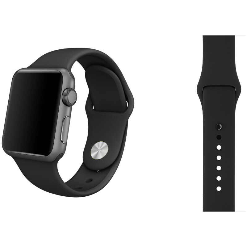 Crested Černý silikonový řemínek pro Apple Watch 38, 40 a 41 mm
