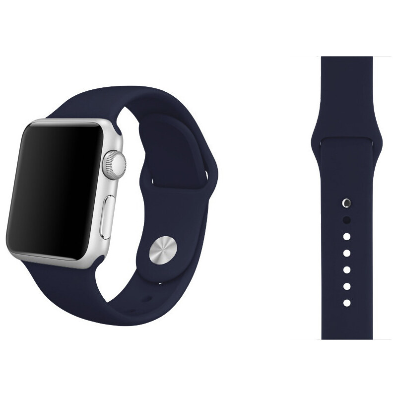 Crested Půlnočně modrý silikonový řemínek pro Apple Watch 38, 40 a 41 mm