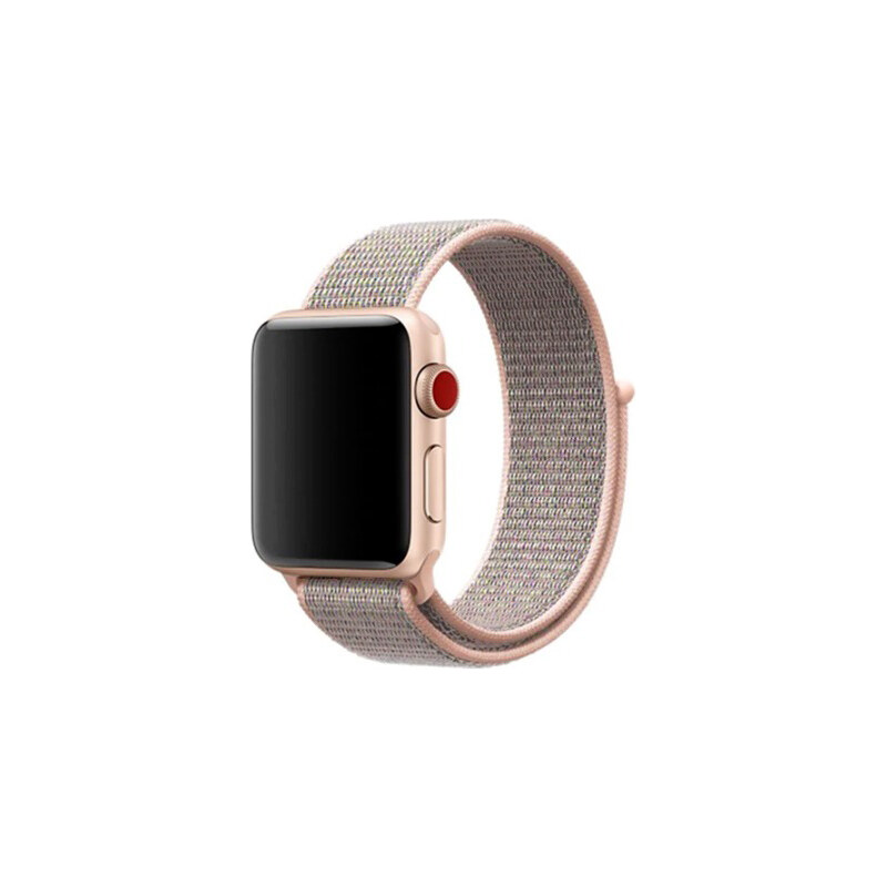 Crested Jemně růžový provlékací řemínek na suchý zip pro Apple Watch 38, 40 a 41 mm