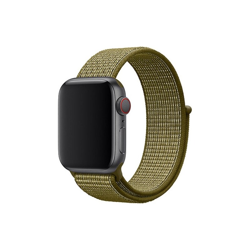 Crested Olivový provlékací řemínek na suchý zip pro Apple Watch 38, 40 a 41 mm