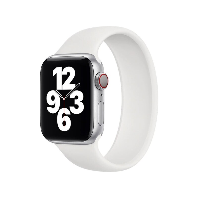Crested Navlékací silikonový řemínek pro Apple Watch 42, 44 a 45 mm bílý