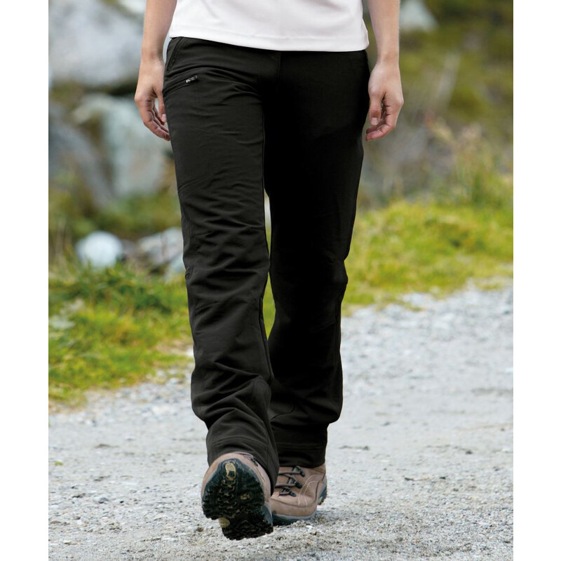 Dámské černé rychleschnoucí outdoorové kalhoty James & Nicholson